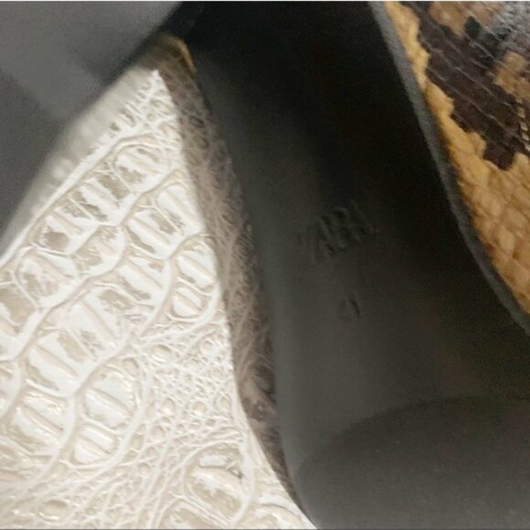 Zara Women’s Leather Animal Print Ankle Booties - Picture 9 of 9